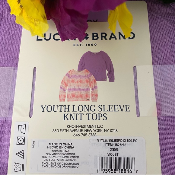Lucky Brand Girls 2-Pack Long Sleeve Tee Knit Tops, NWT - Picture 4 of 4